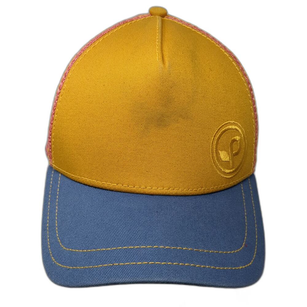 Pistil Trucker Hat Yellow Blue Pink One Size Mesh Snapback Embroidered Logo
